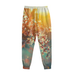 Sunrise Japanese Cherry Blossom Print Sweatpants