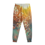 Sunrise Japanese Cherry Blossom Print Sweatpants