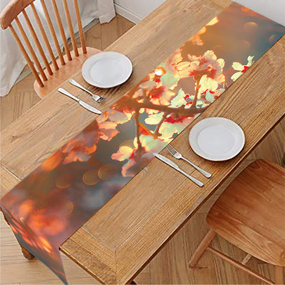 Sunrise Japanese Cherry Blossom Print Table Runner
