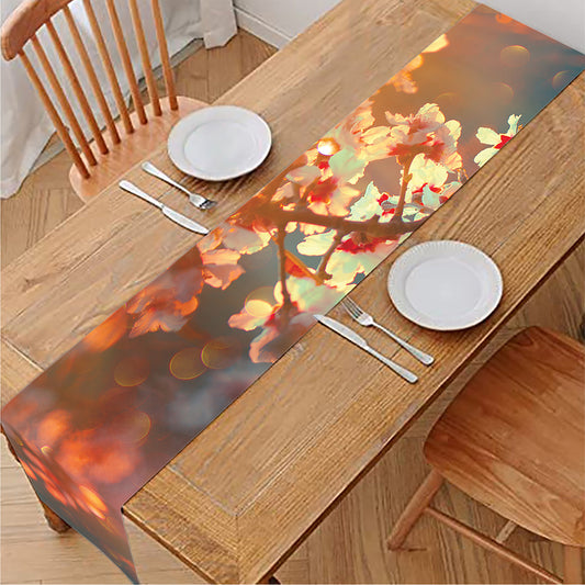 Sunrise Japanese Cherry Blossom Print Table Runner