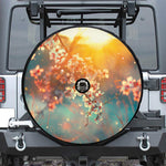 Sunrise Japanese Cherry Blossom Print Tire Cover With Camera Hole