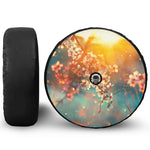 Sunrise Japanese Cherry Blossom Print Tire Cover With Camera Hole