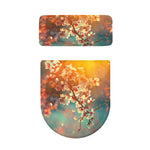 Sunrise Japanese Cherry Blossom Print Toilet Lid And Tank Cover Set