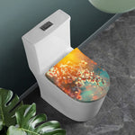 Sunrise Japanese Cherry Blossom Print Toilet Lid Cover