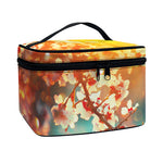 Sunrise Japanese Cherry Blossom Print Travel Makeup Bag