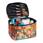 Sunrise Japanese Cherry Blossom Print Travel Makeup Bag