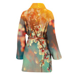 Sunrise Japanese Cherry Blossom Print Women's Bathrobe