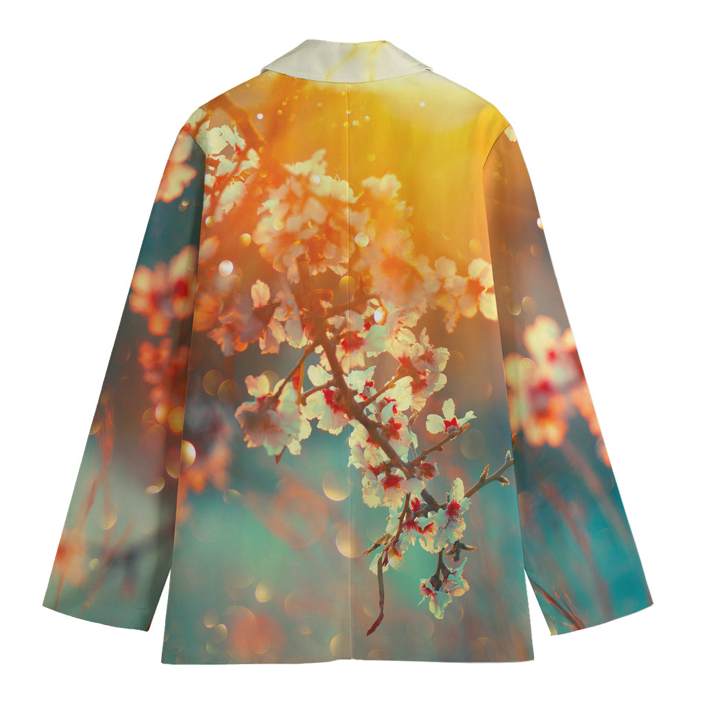 Sunrise Japanese Cherry Blossom Print Women's Blazer