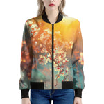 Sunrise Japanese Cherry Blossom Print Women's Bomber Jacket