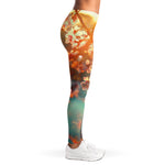 Sunrise Japanese Cherry Blossom Print Women's Leggings