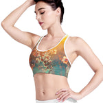 Sunrise Japanese Cherry Blossom Print Women's Sports Bra
