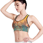 Sunrise Japanese Cherry Blossom Print Women's Sports Bra