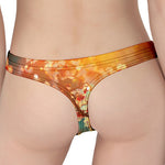 Sunrise Japanese Cherry Blossom Print Women's Thong