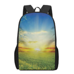 Sunrise Meadow Print 17 Inch Backpack