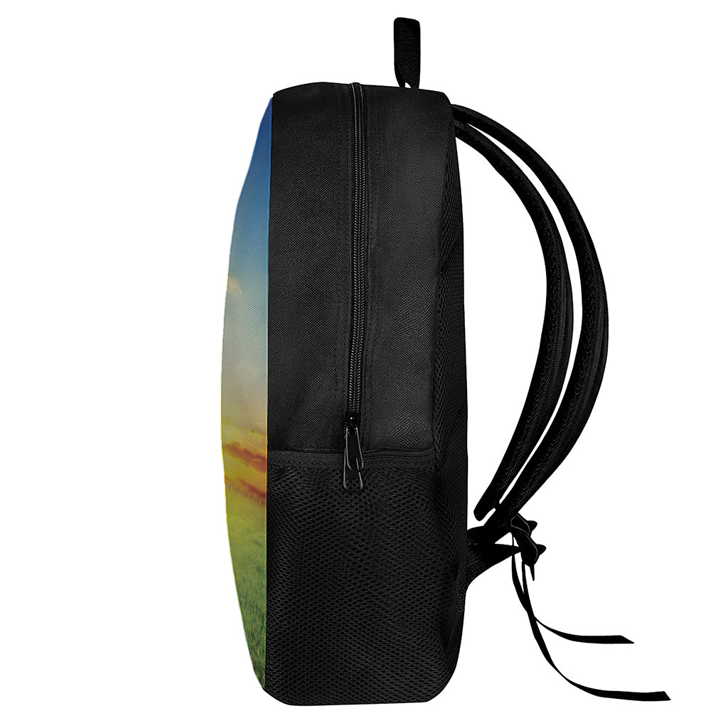 Sunrise Meadow Print 17 Inch Backpack
