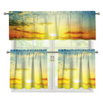 Sunrise Meadow Print 3 Piece Kitchen Curtains