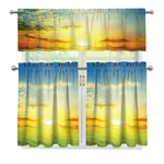 Sunrise Meadow Print 3 Piece Kitchen Curtains