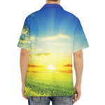 Sunrise Meadow Print Aloha Shirt