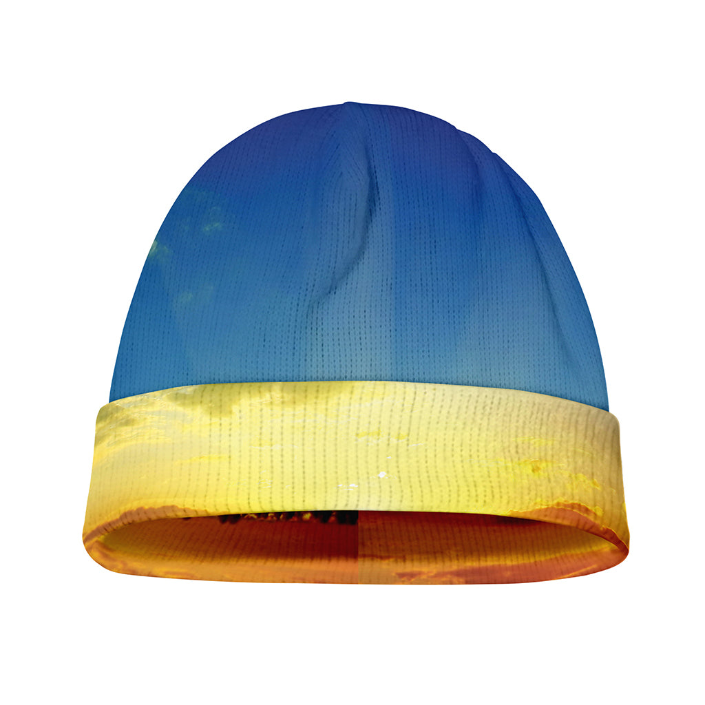 Sunrise Meadow Print Beanie