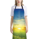Sunrise Meadow Print Bib Apron With Pocket