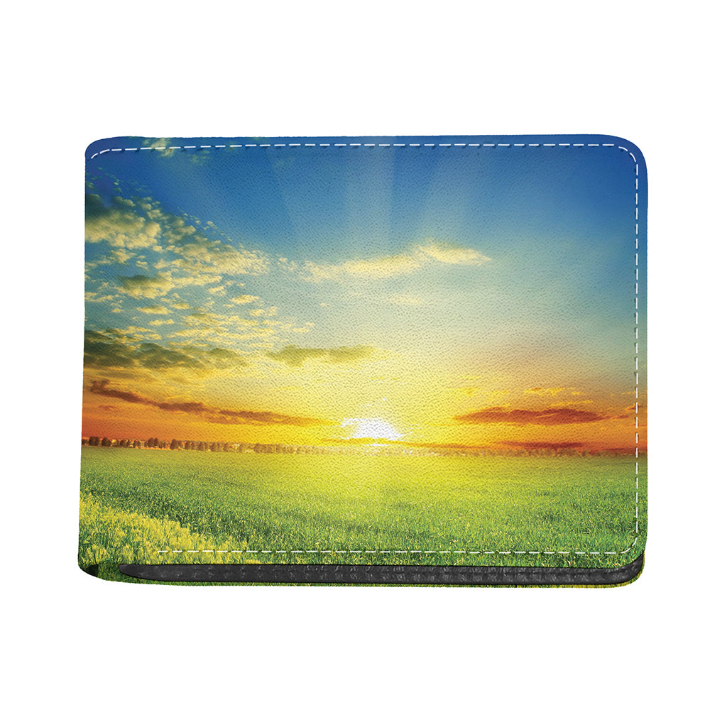 Sunrise Meadow Print Bifold Wallet