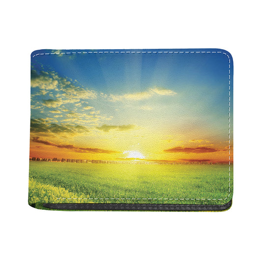 Sunrise Meadow Print Bifold Wallet