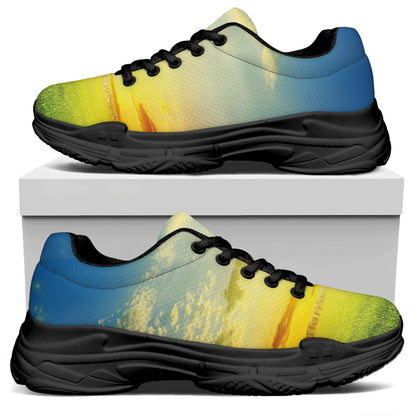 Sunrise Meadow Print Black Chunky Shoes