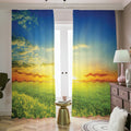 Sunrise Meadow Print Dimout Pencil Pleat Curtains