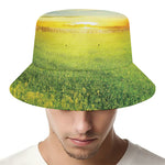 Sunrise Meadow Print Bucket Hat
