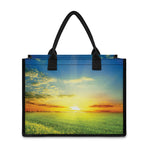Sunrise Meadow Print Canvas Tote Bag