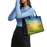 Sunrise Meadow Print Canvas Tote Bag