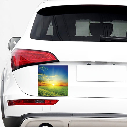 Sunrise Meadow Print Car Sticker