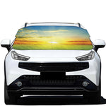 Sunrise Meadow Print Car Windshield Snow Cover