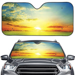 Sunrise Meadow Print Car Windshield Sun Shade