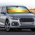 Sunrise Meadow Print Car Windshield Sun Shade