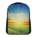 Sunrise Meadow Print Casual Backpack