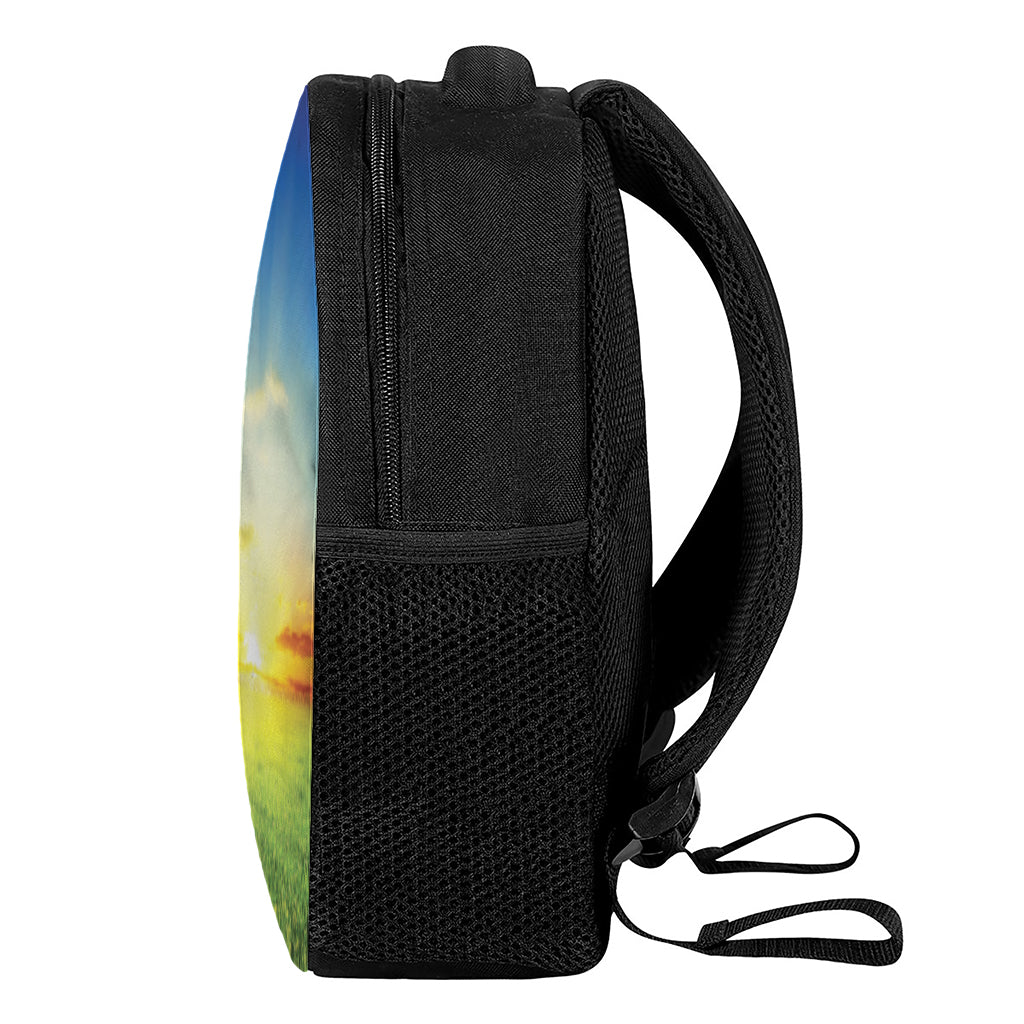 Sunrise Meadow Print Casual Backpack
