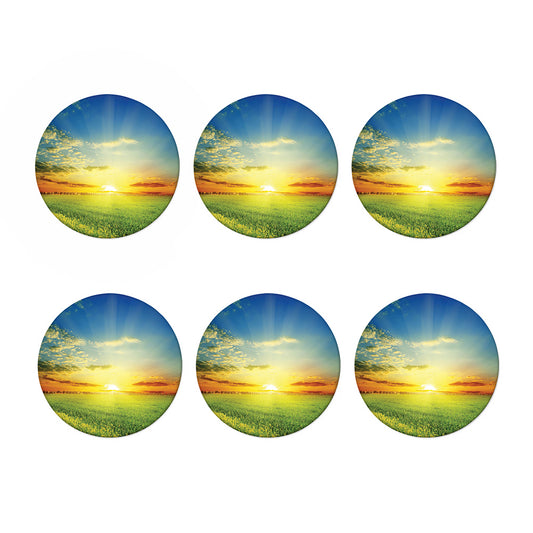 Sunrise Meadow Print Coaster Set