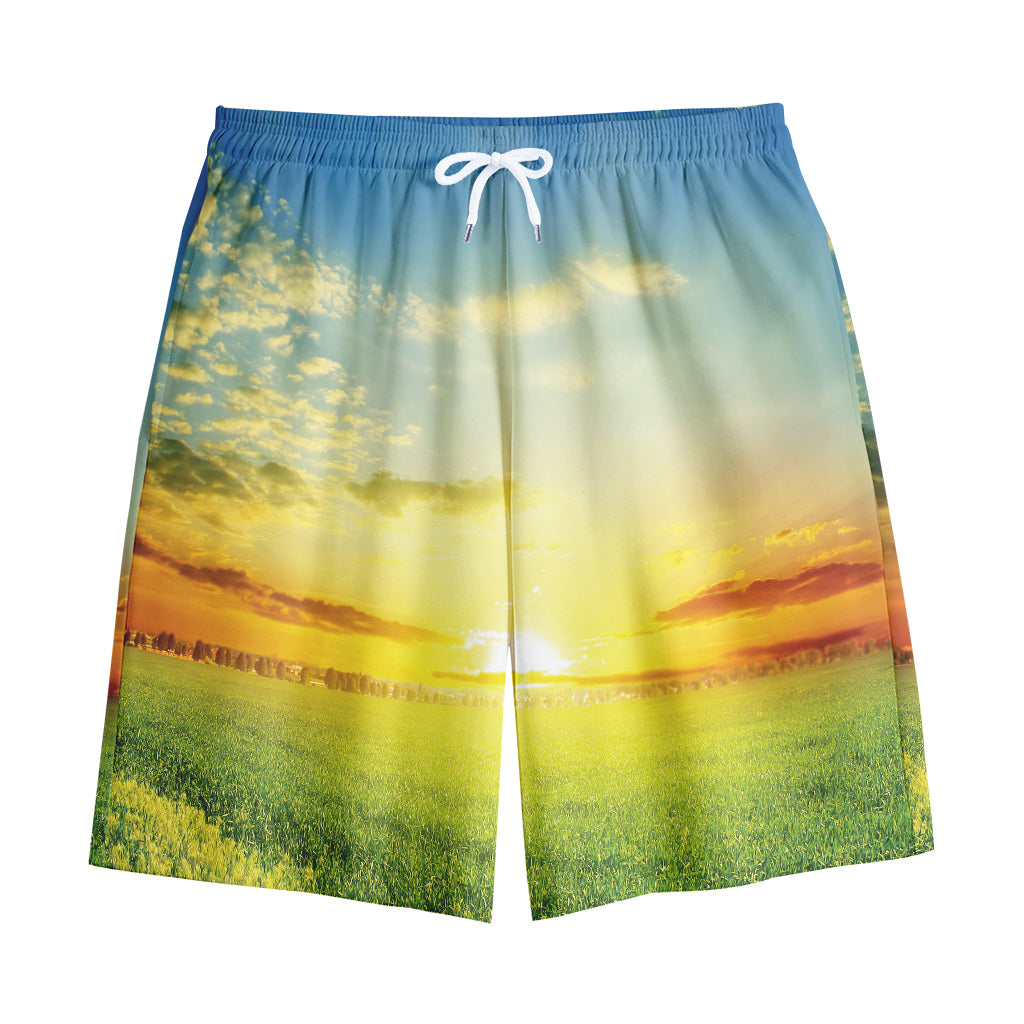 Sunrise Meadow Print Cotton Shorts
