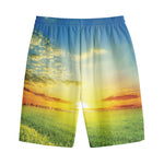 Sunrise Meadow Print Cotton Shorts