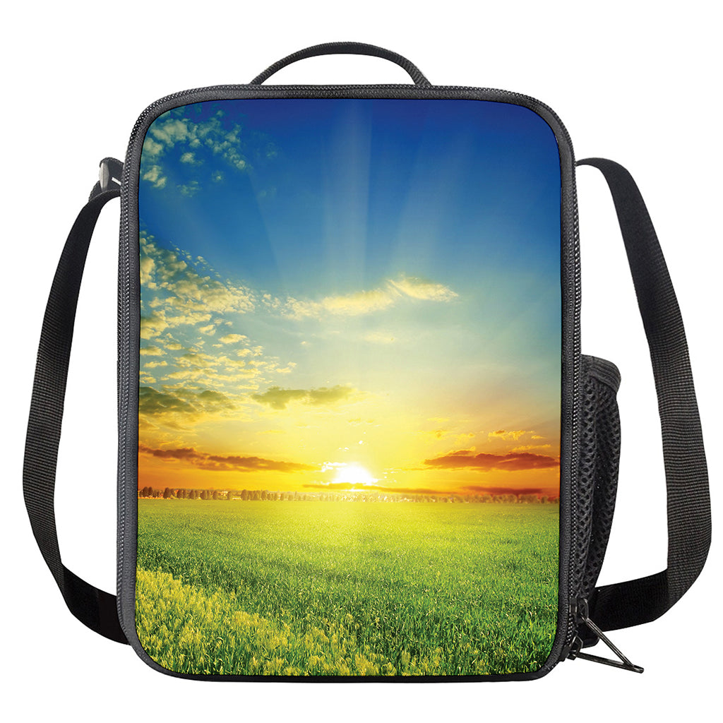 Sunrise Meadow Print Crossbody Lunch Bag