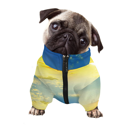 Sunrise Meadow Print Dog Zip Up Jacket