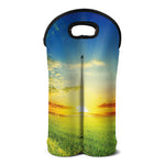 Sunrise Meadow Print Double Neoprene Wine Tote