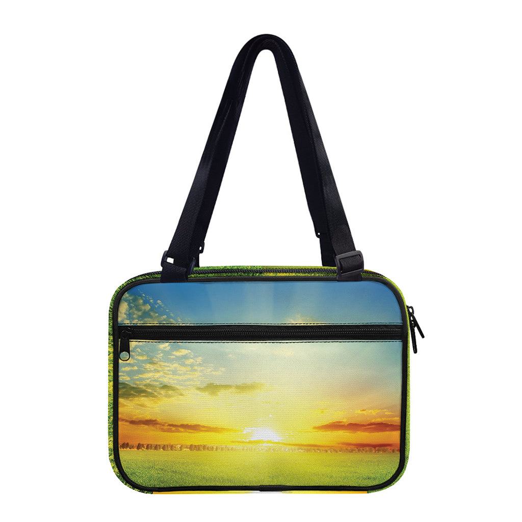 Sunrise Meadow Print Double Strap Bible Bag