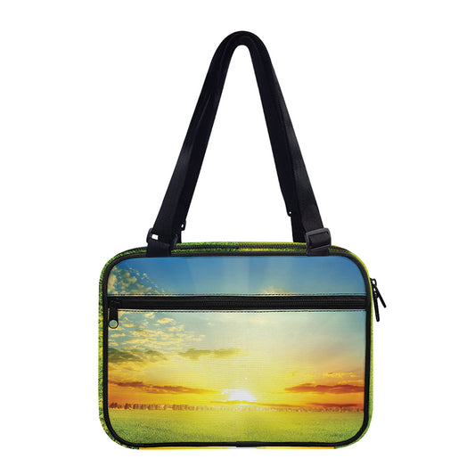 Sunrise Meadow Print Double Strap Bible Bag