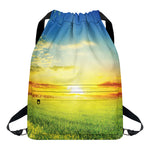 Sunrise Meadow Print Drawstring Backpack