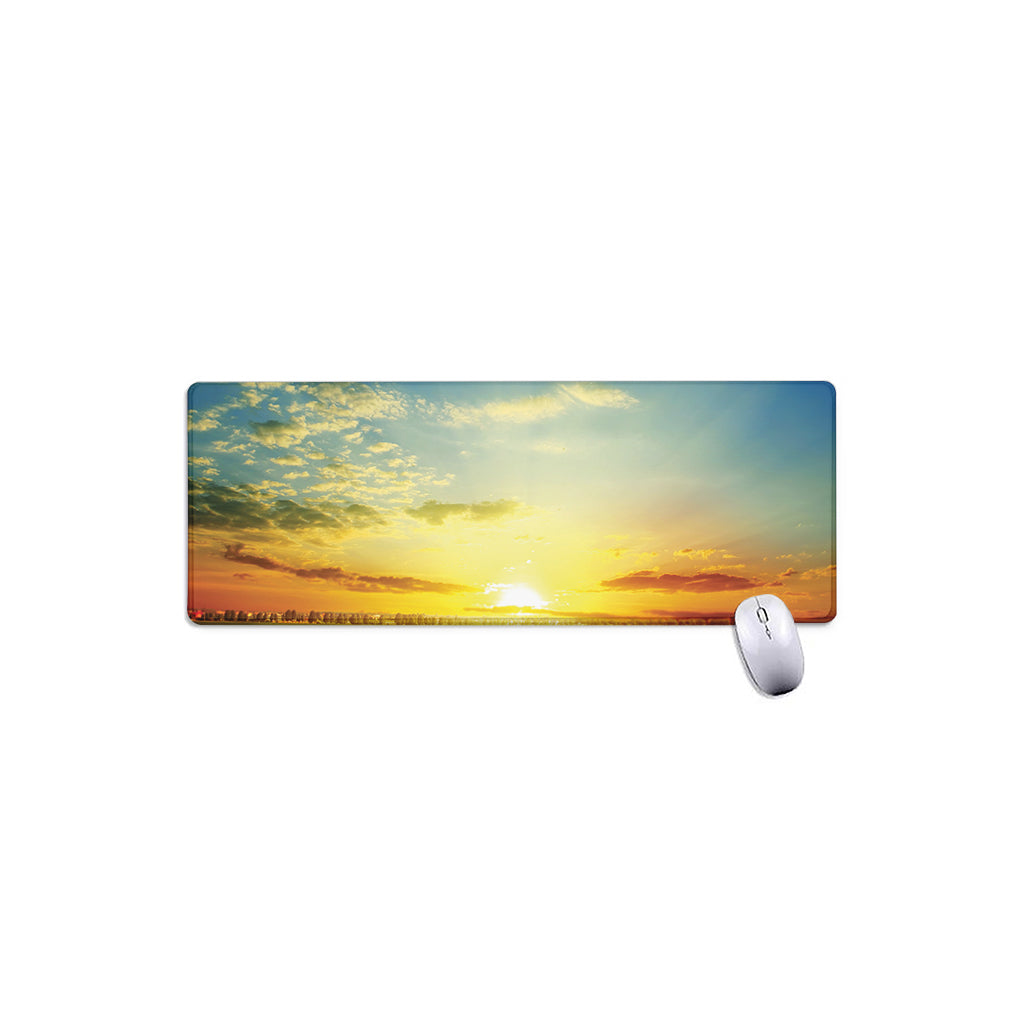 Sunrise Meadow Print Extended Mouse Pad