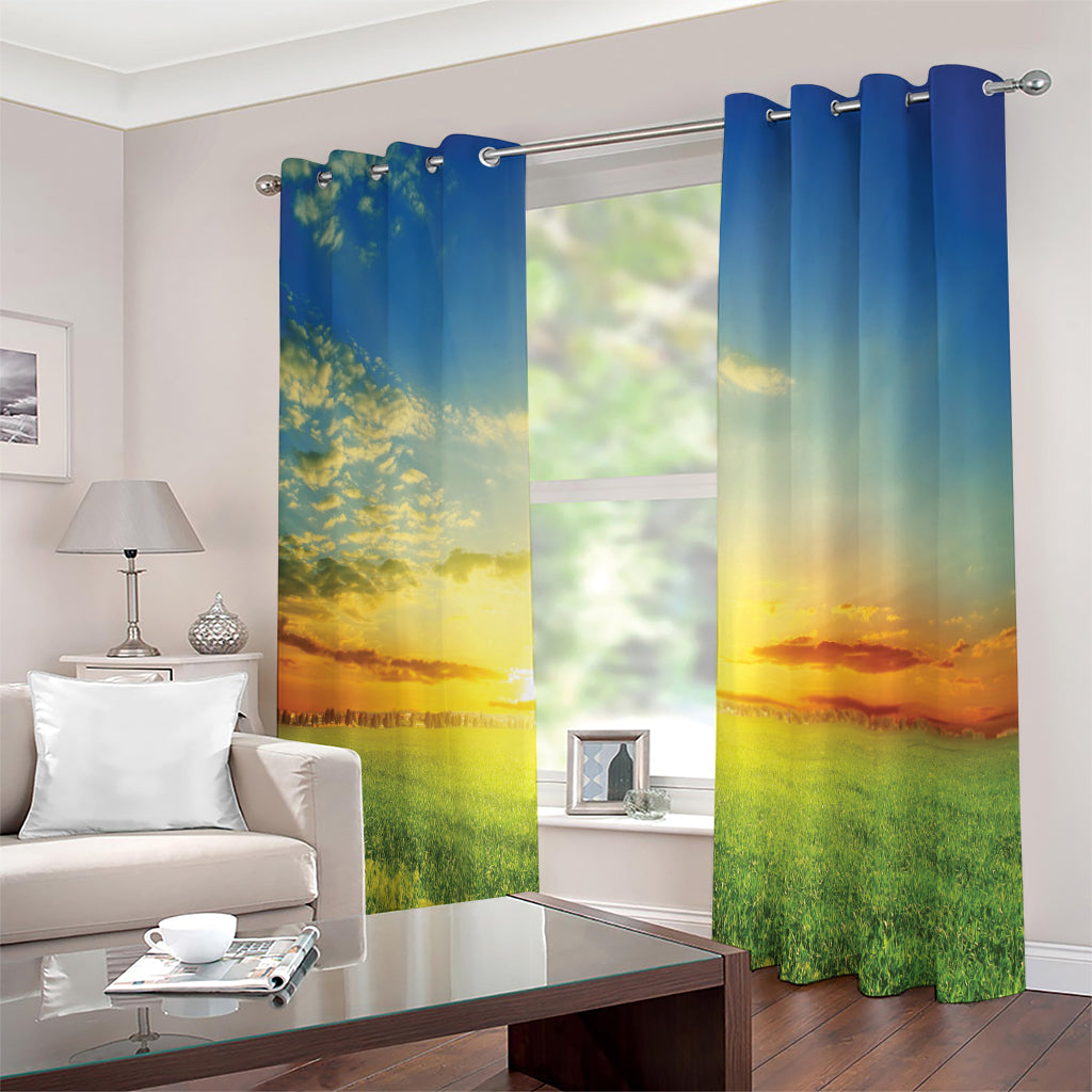 Sunrise Meadow Print Extra Wide Grommet Curtains