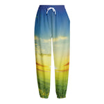 Sunrise Meadow Print Fleece Lined Knit Pants