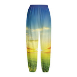 Sunrise Meadow Print Fleece Lined Knit Pants